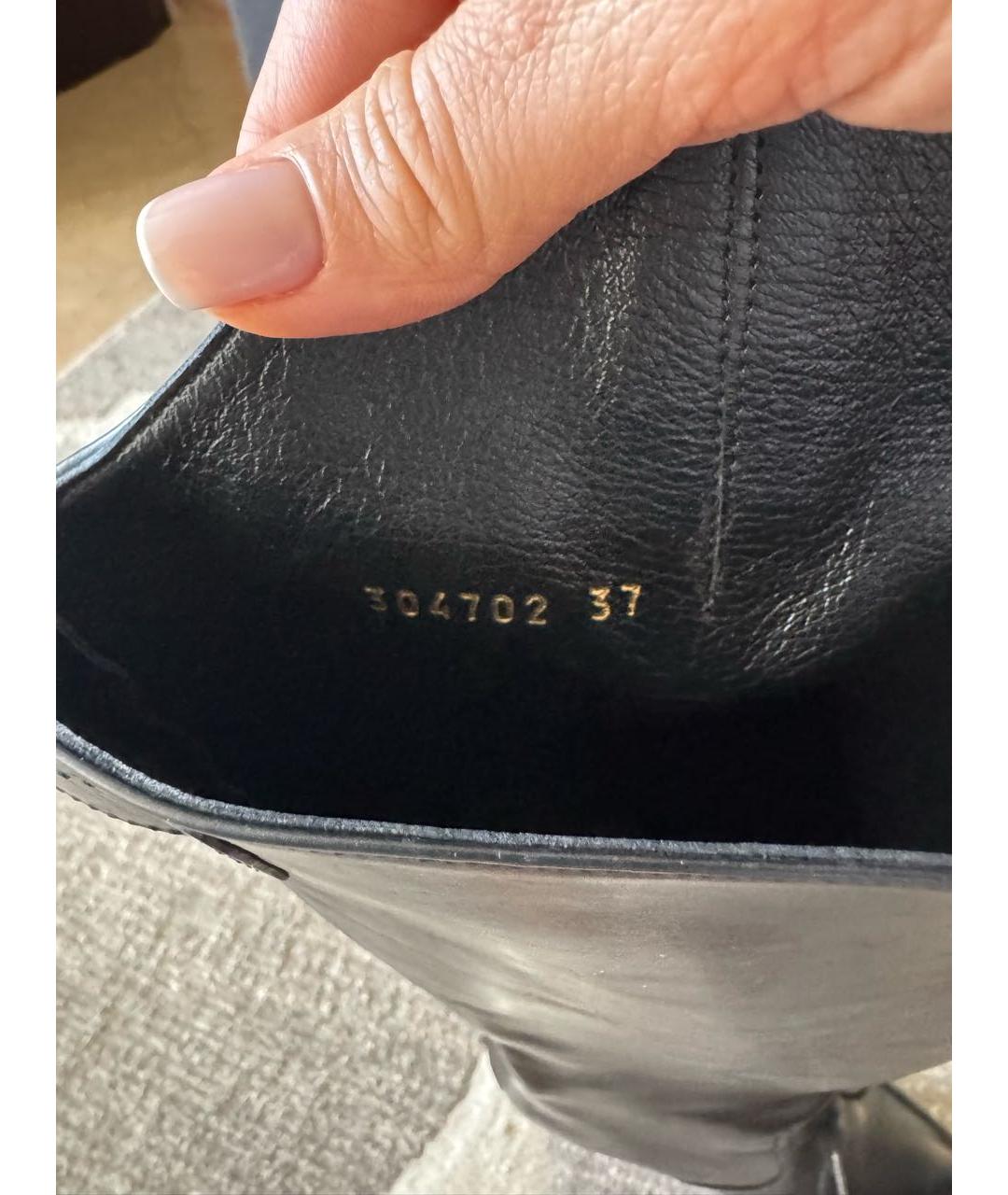 GUCCI Черные кожаные сапоги, фото 7