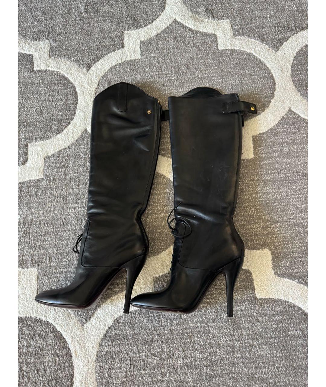 GUCCI Черные кожаные сапоги, фото 8