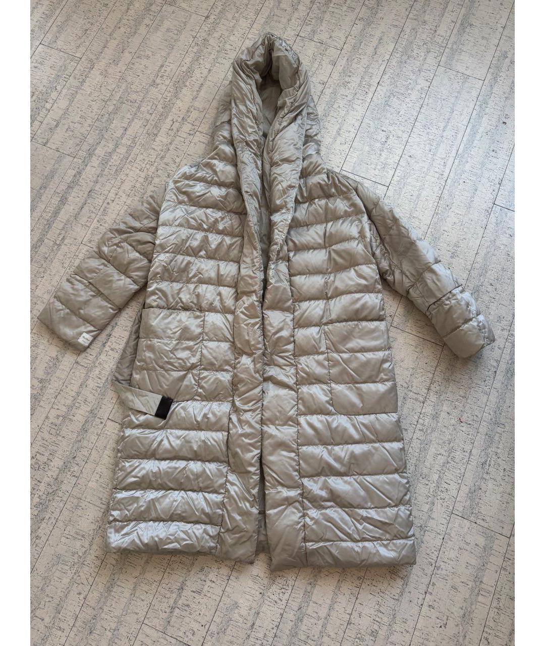 MAX MARA THE CUBE Серебрянный полиамидовый пуховик, фото 5