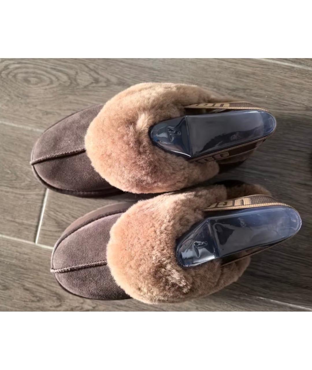 UGG AUSTRALIA Коричневые замшевые сабо, фото 3