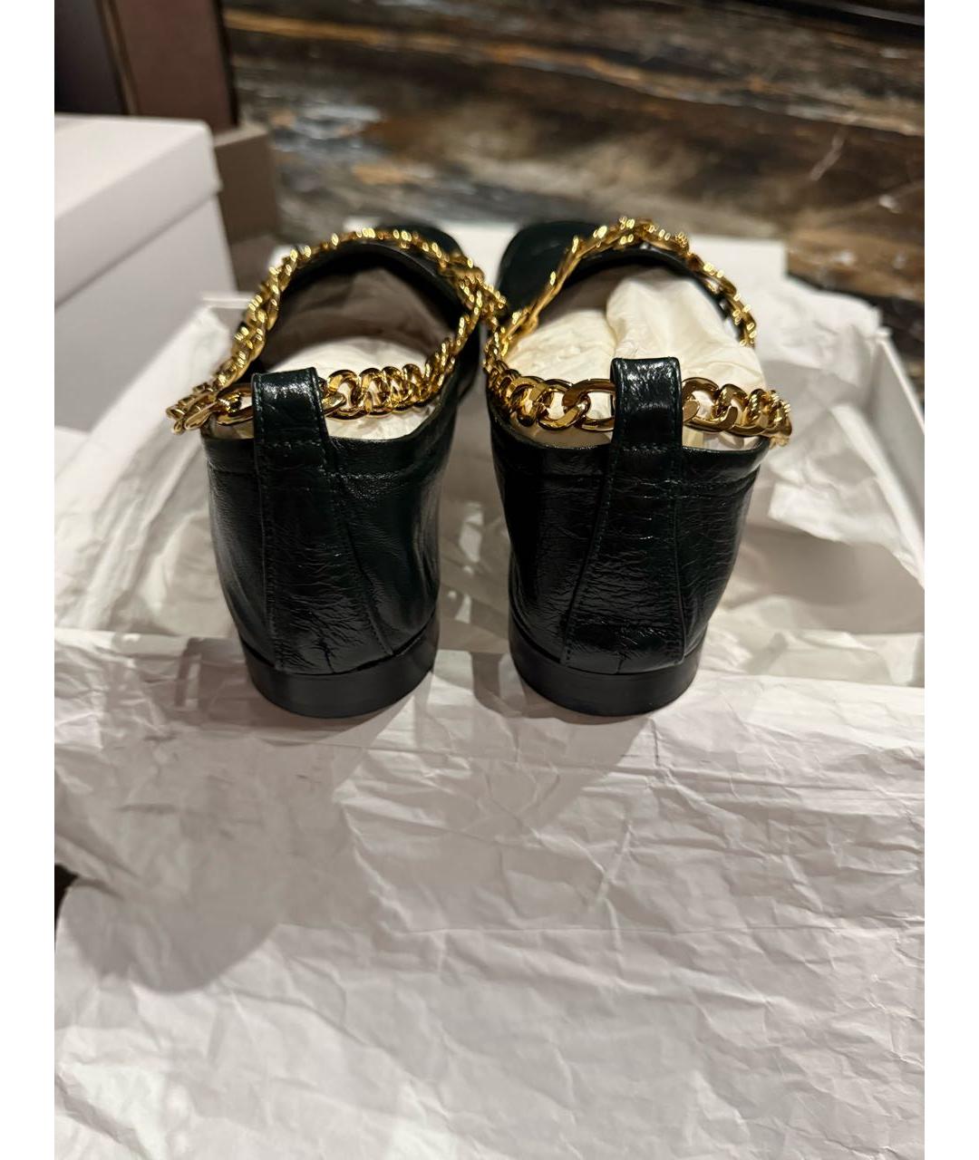 BY FAR Зеленые кожаные лоферы, фото 4