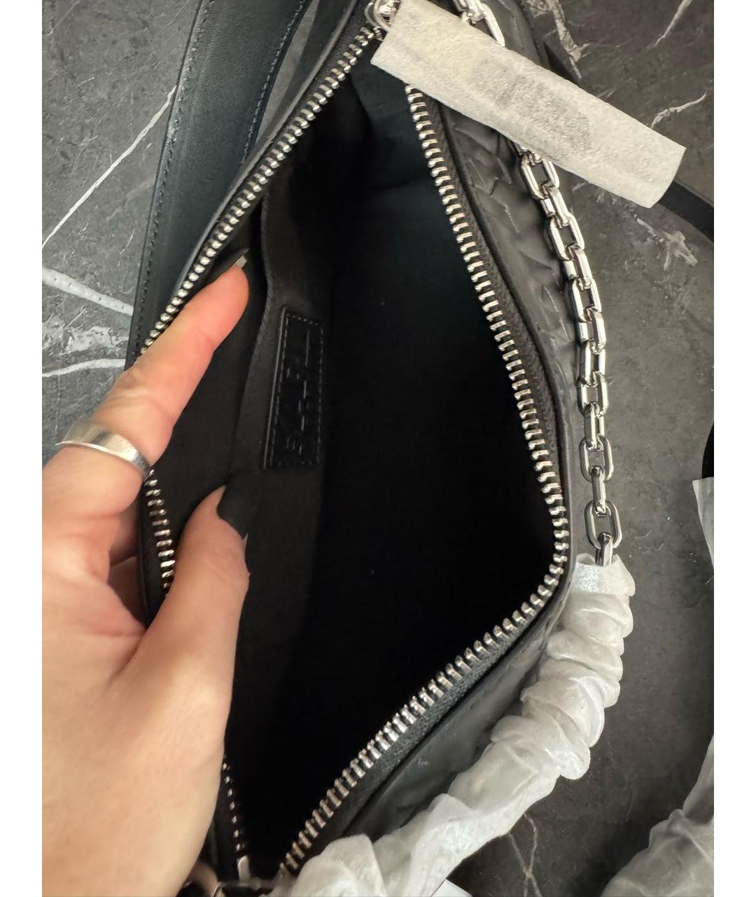 KARL LAGERFELD Черная кожаная сумка через плечо, фото 4