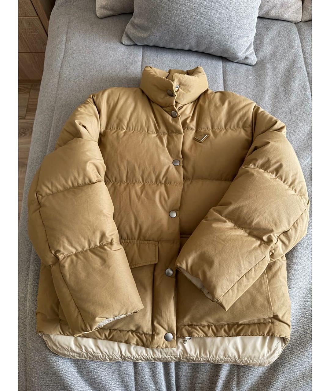 PRADA Бежевый хлопковый пуховик, фото 3