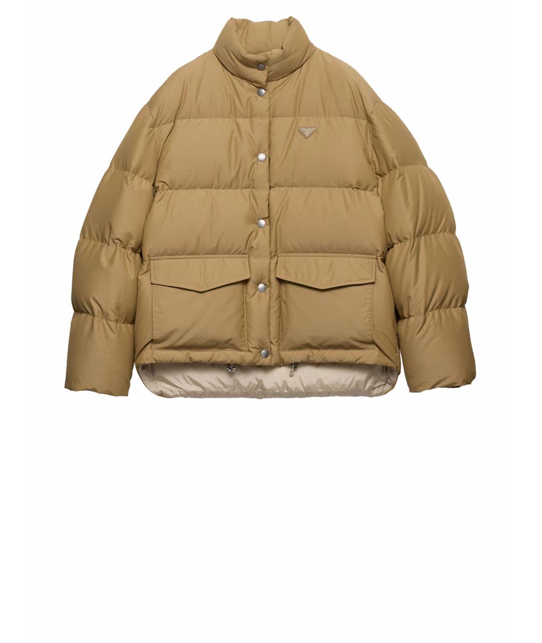 PRADA Бежевый хлопковый пуховик, фото 1