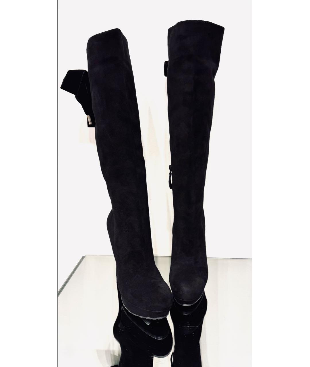 ALEXANDER MCQUEEN Черные замшевые сапоги, фото 2