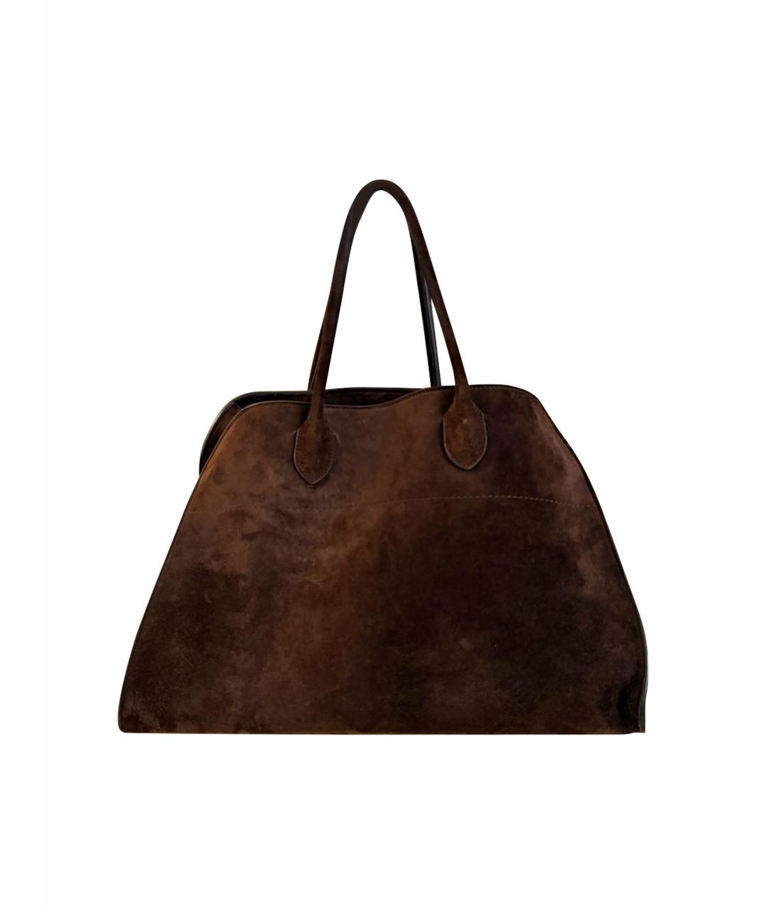 THE ROW Коричневая замшевая сумка с короткими ручками, фото 1