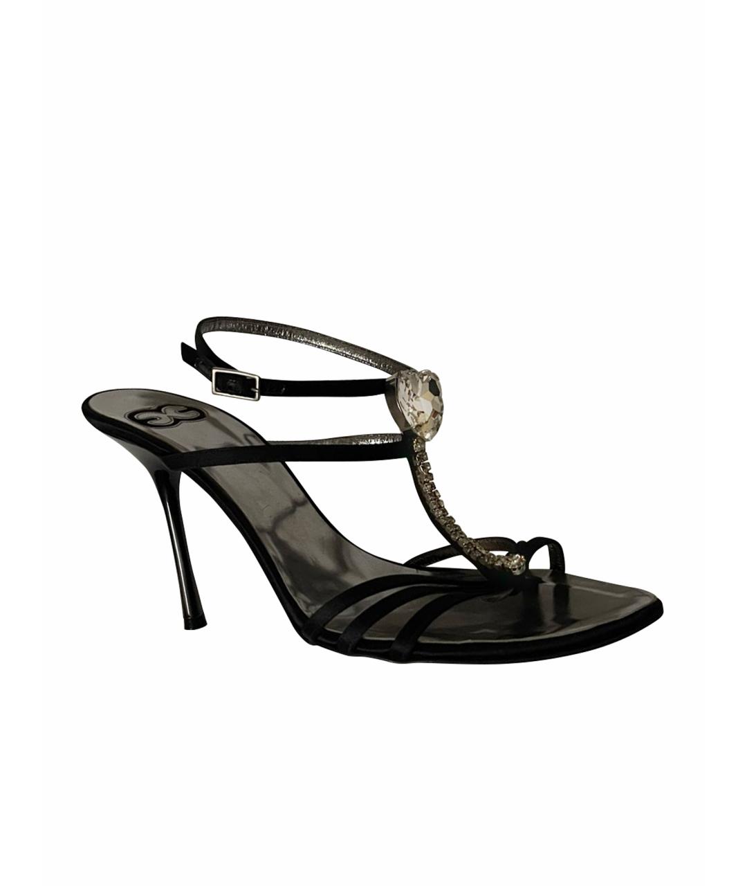 ESCADA Черные кожаные босоножки, фото 1