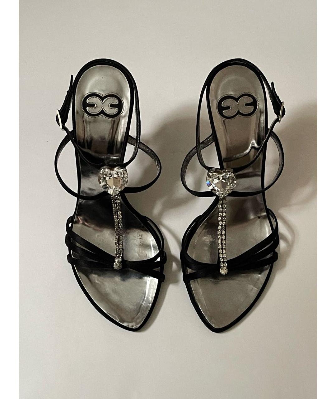 ESCADA Черные кожаные босоножки, фото 2