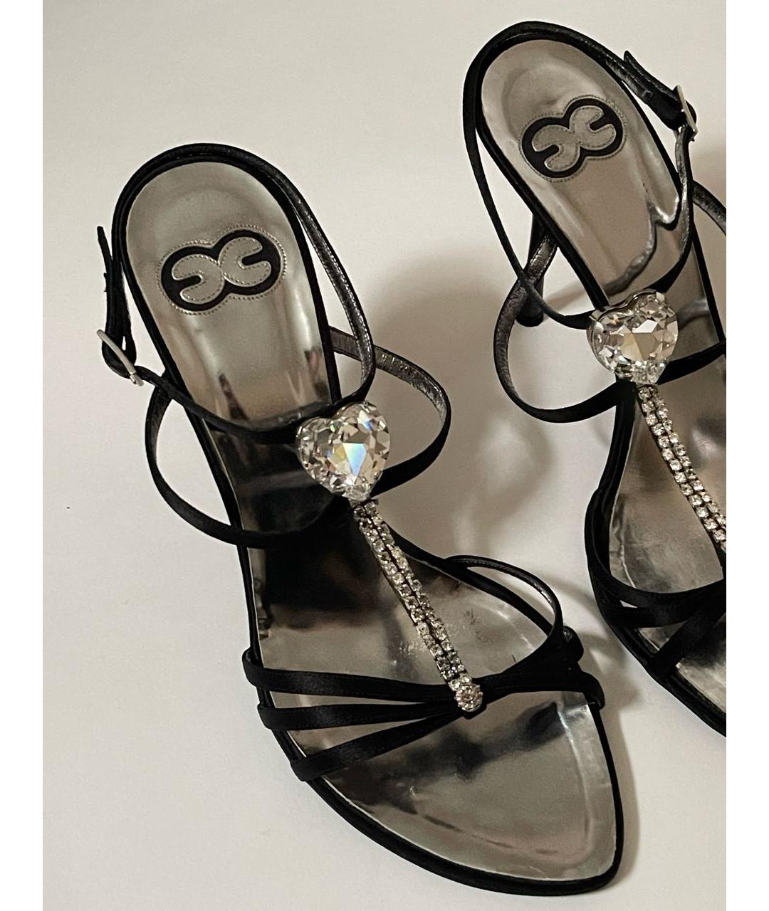 ESCADA Черные кожаные босоножки, фото 3