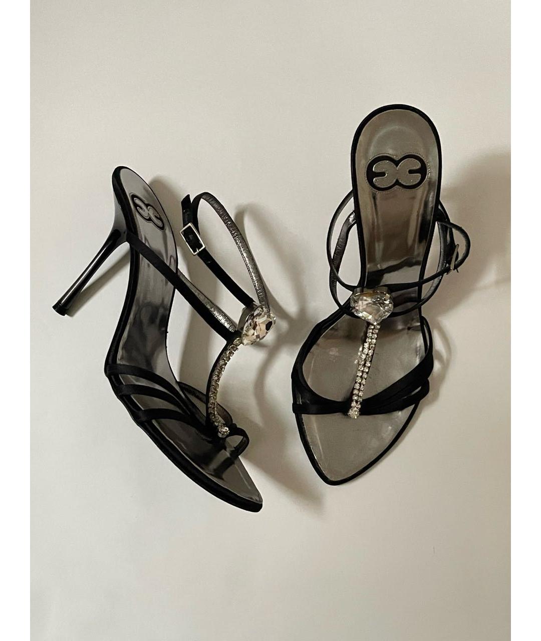 ESCADA Черные кожаные босоножки, фото 7