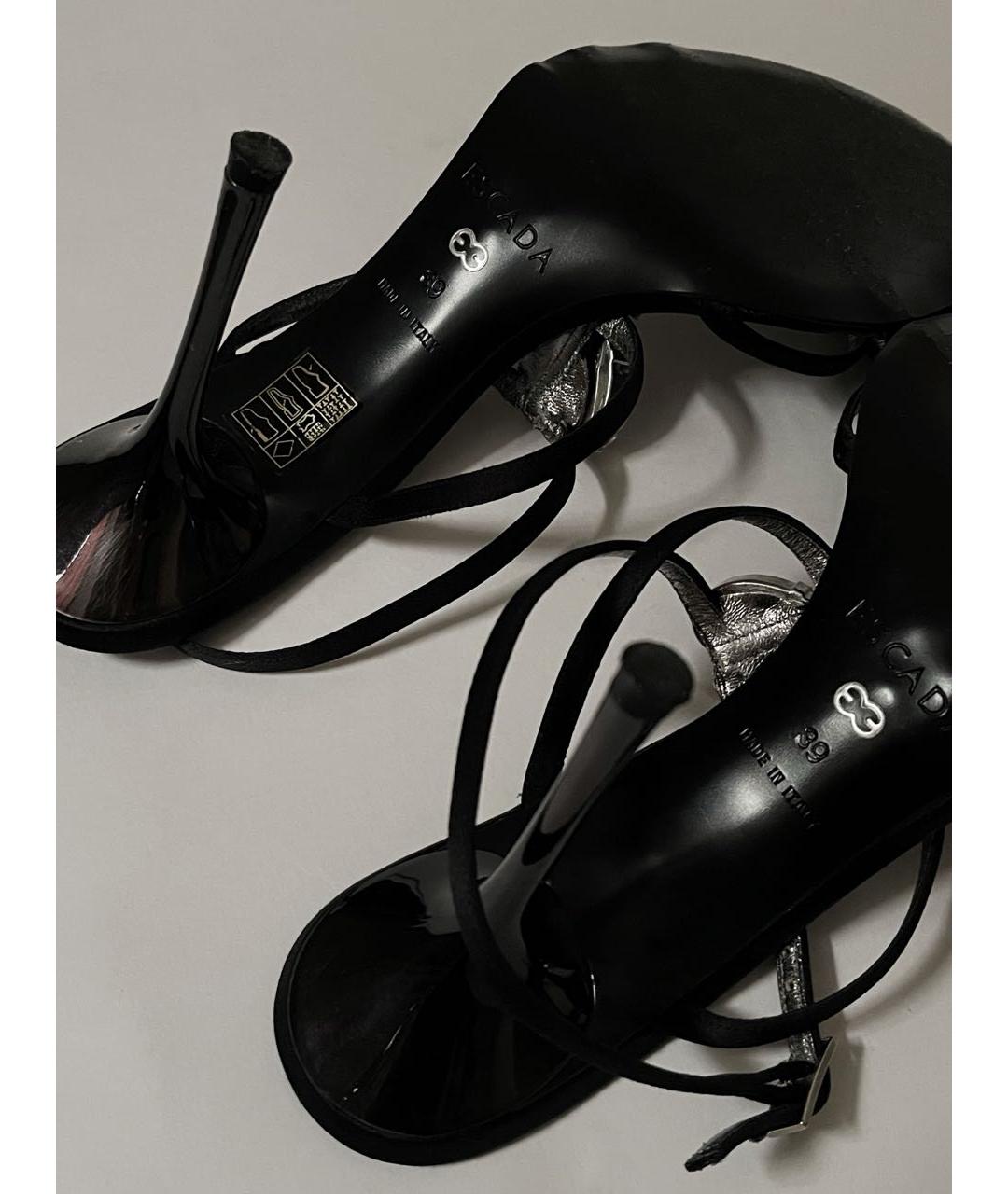 ESCADA Черные кожаные босоножки, фото 4