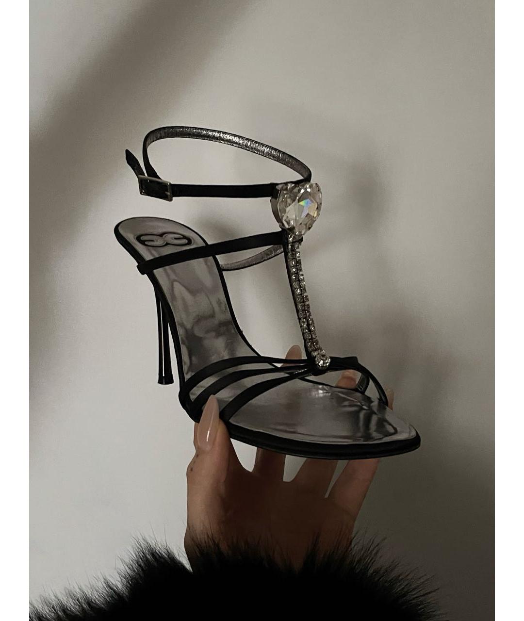 ESCADA Черные кожаные босоножки, фото 6