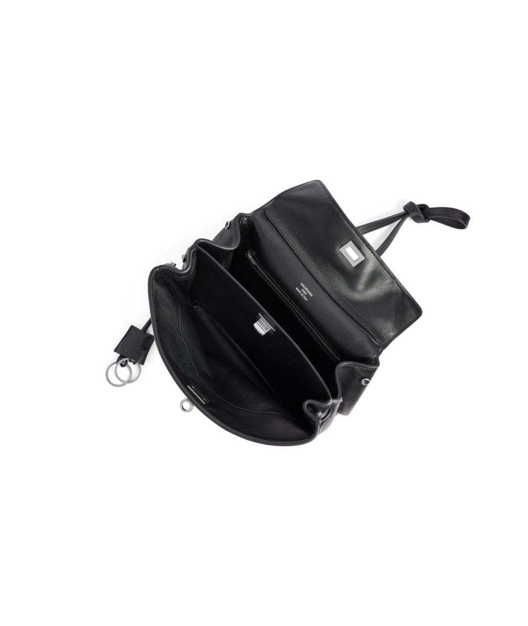BALENCIAGA Черная кожаная сумка через плечо, фото 4