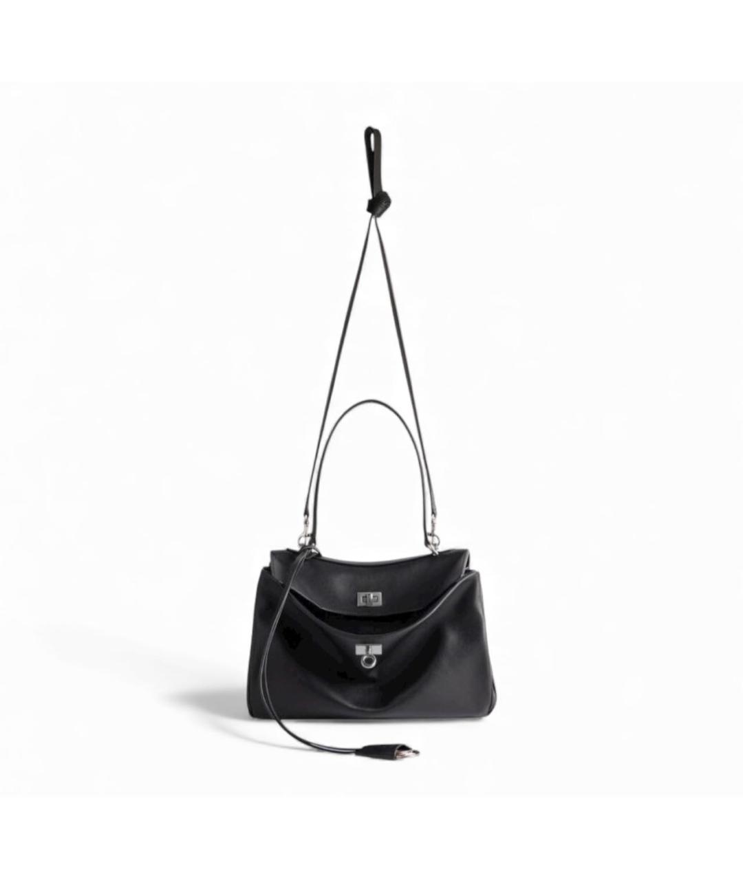 BALENCIAGA Черная кожаная сумка через плечо, фото 5