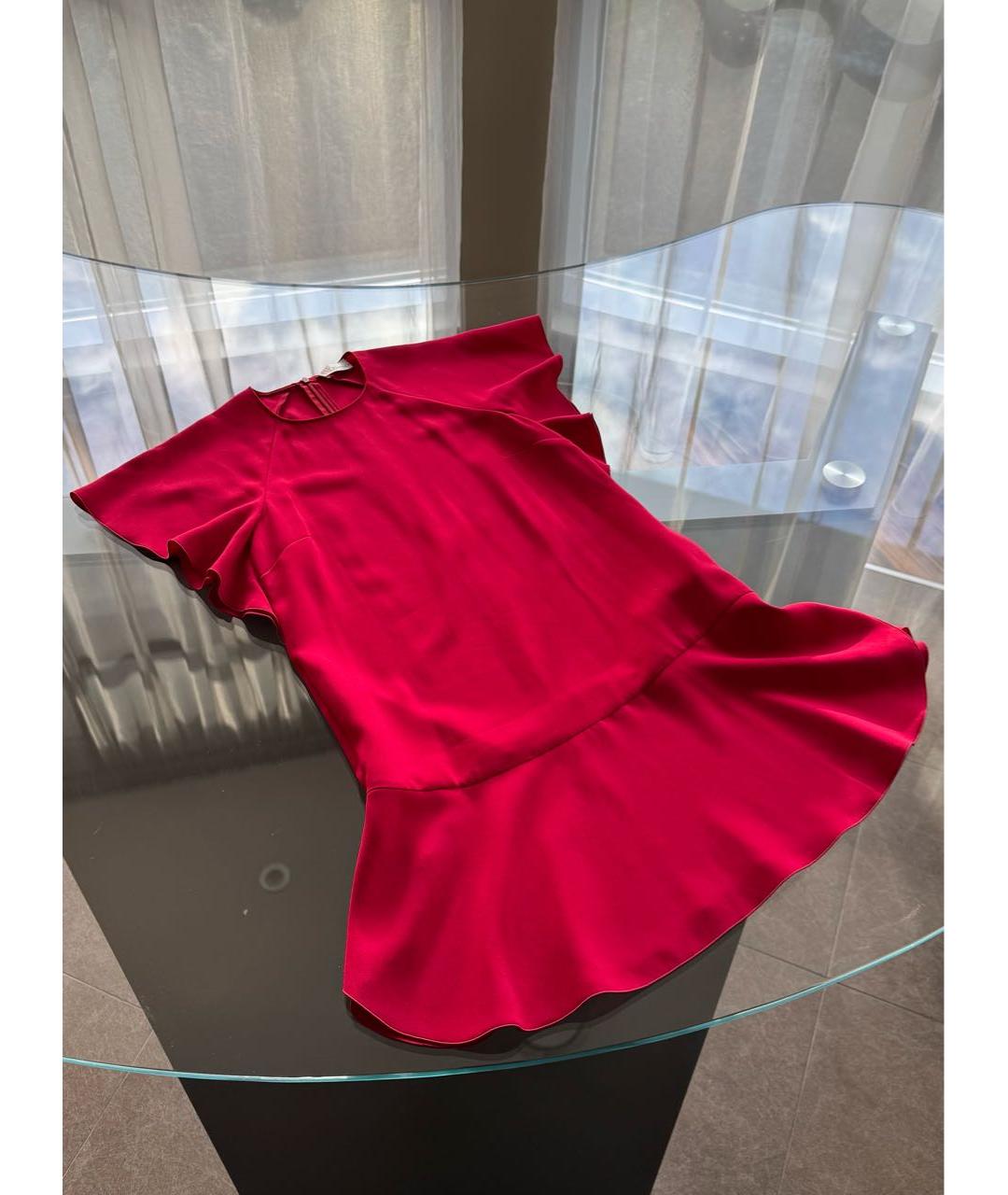 RED VALENTINO Красное полиэстеровое коктейльное платье, фото 5