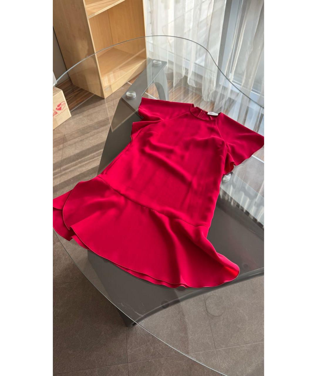 RED VALENTINO Красное полиэстеровое коктейльное платье, фото 3