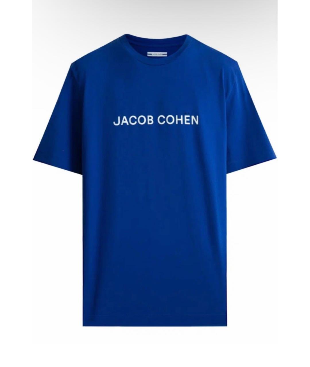 JACOB COHEN Синяя хлопковая футболка, фото 1