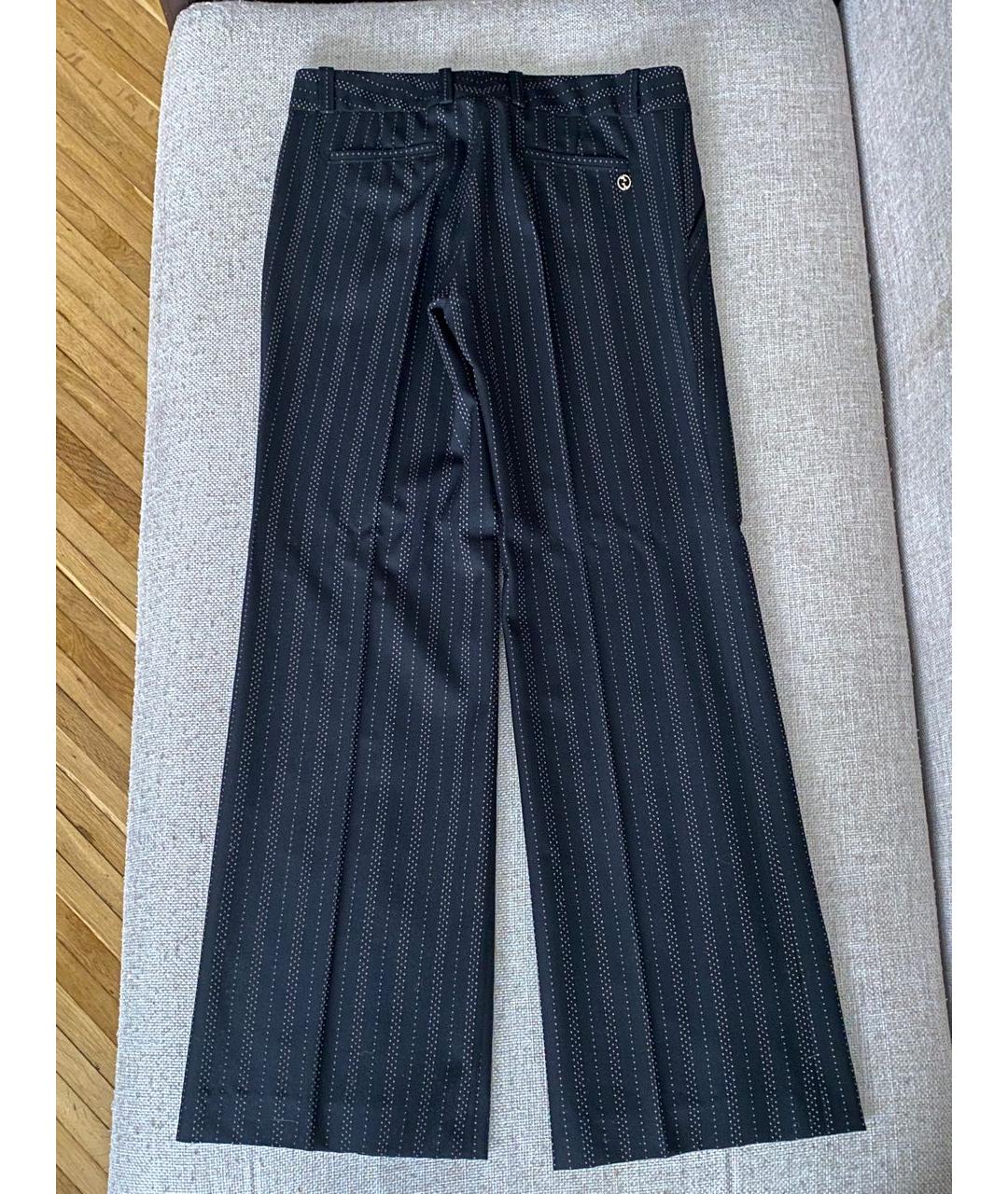 GUCCI Коричневые шерстяные прямые брюки, фото 2