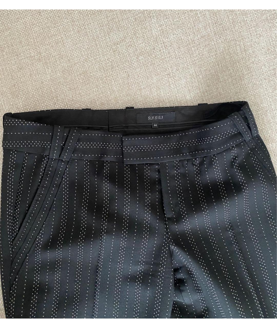 GUCCI Коричневые шерстяные прямые брюки, фото 3