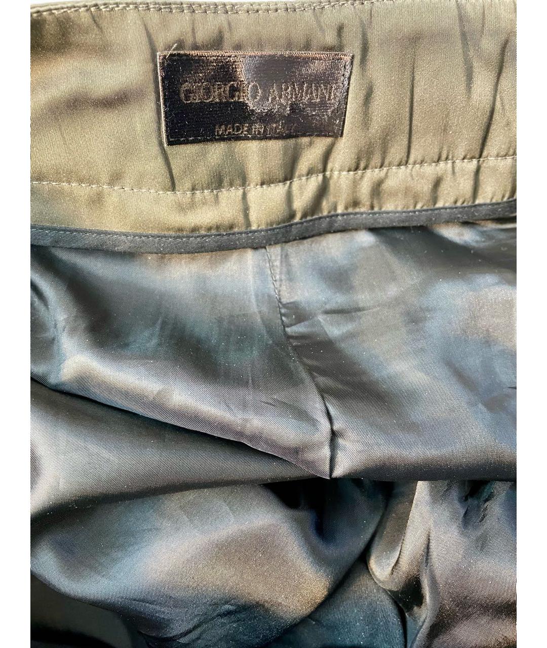 GIORGIO ARMANI Хаки полиэстеровые повседневные брюки, фото 3