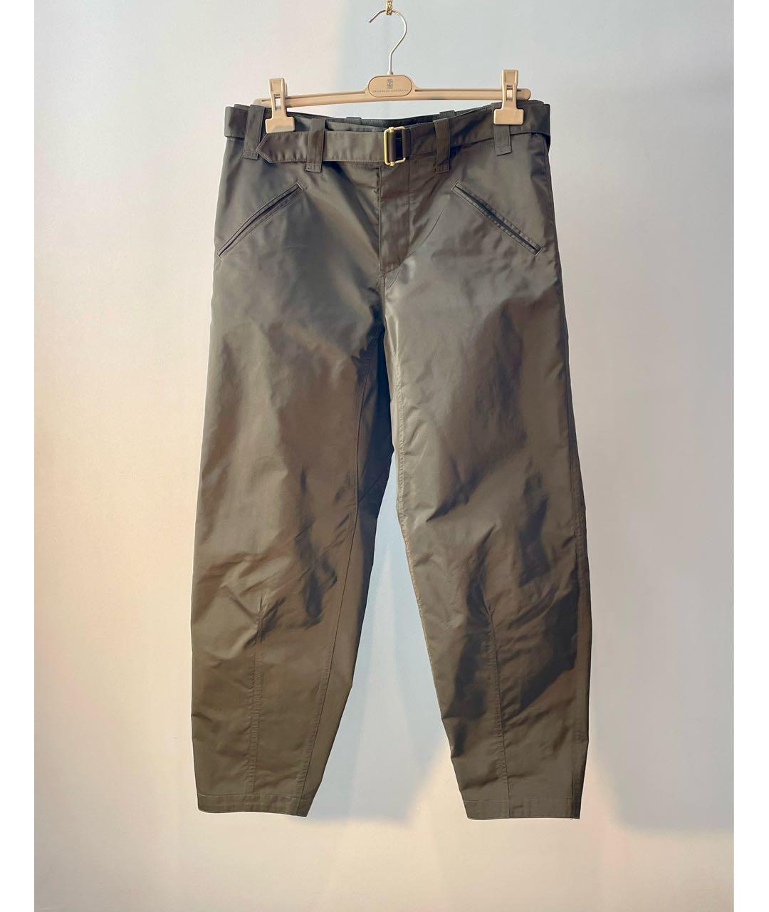 GIORGIO ARMANI Хаки полиэстеровые повседневные брюки, фото 6