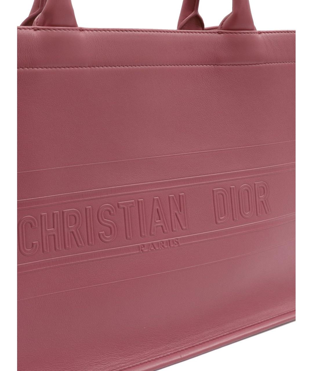 CHRISTIAN DIOR Розовая кожаная сумка тоут, фото 4