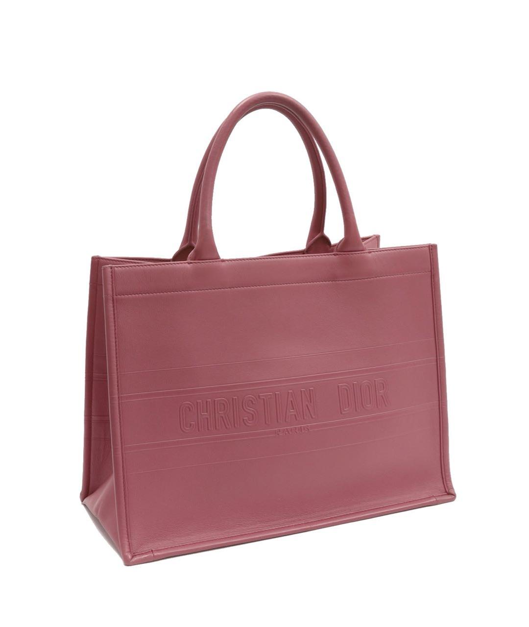 CHRISTIAN DIOR Розовая кожаная сумка тоут, фото 2