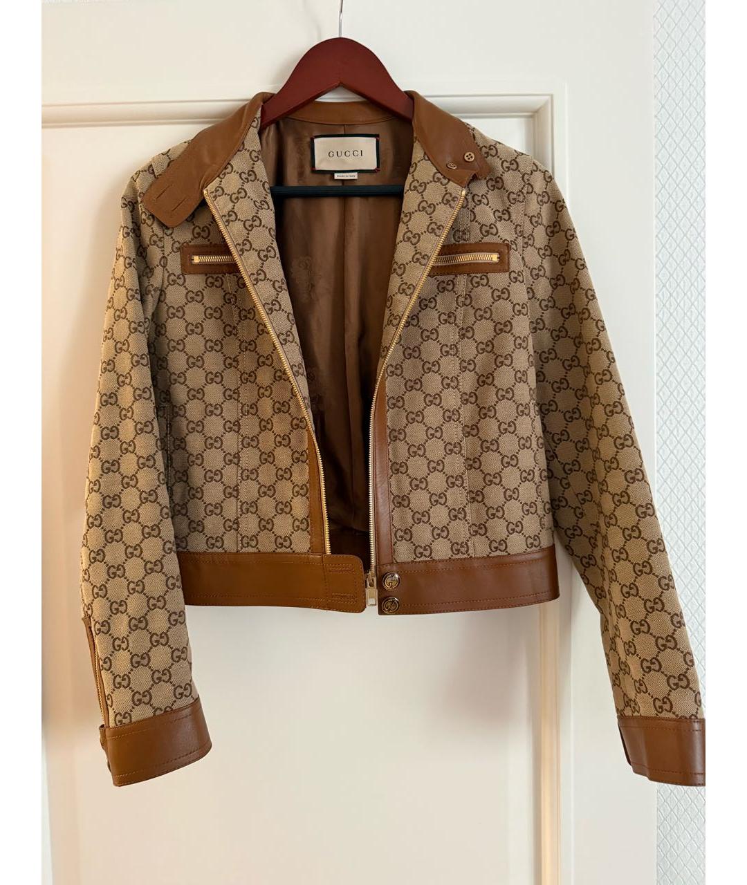 GUCCI Коричневая кожаная куртка, фото 3