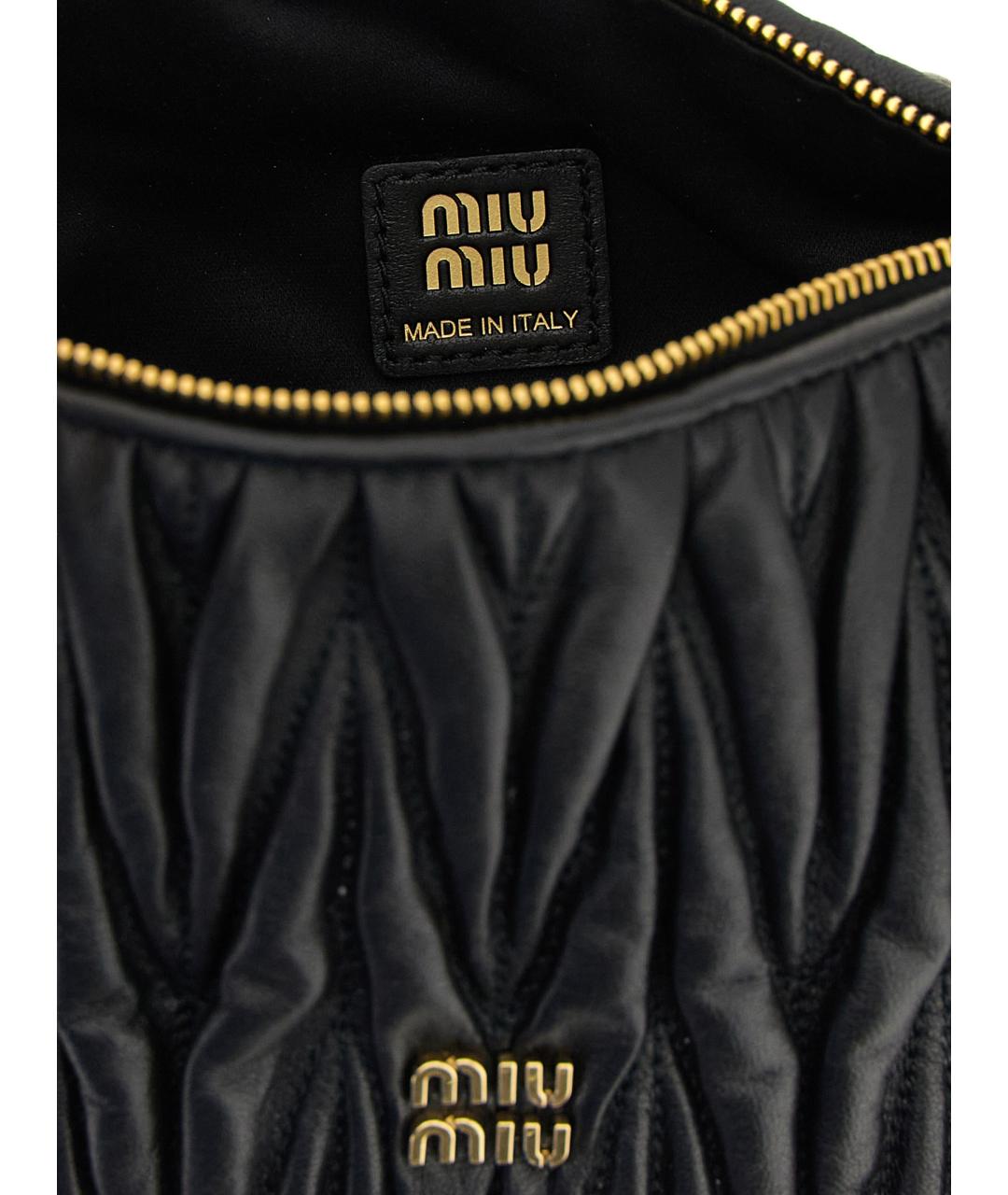 MIU MIU Черная кожаная сумка через плечо, фото 4