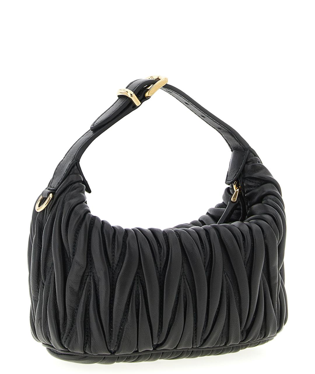 MIU MIU Черная кожаная сумка через плечо, фото 2