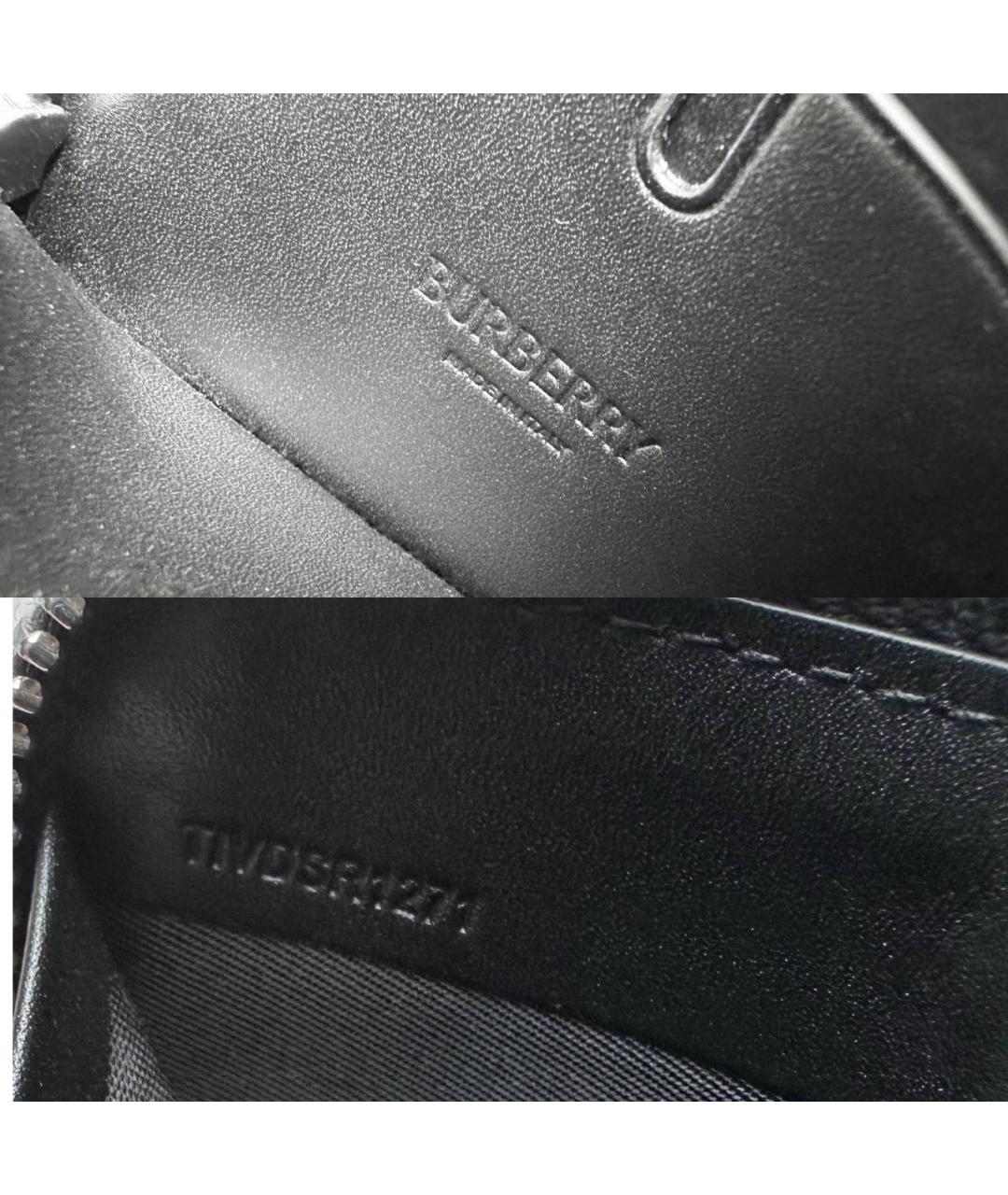 BURBERRY Черный кожаный кошелек, фото 4