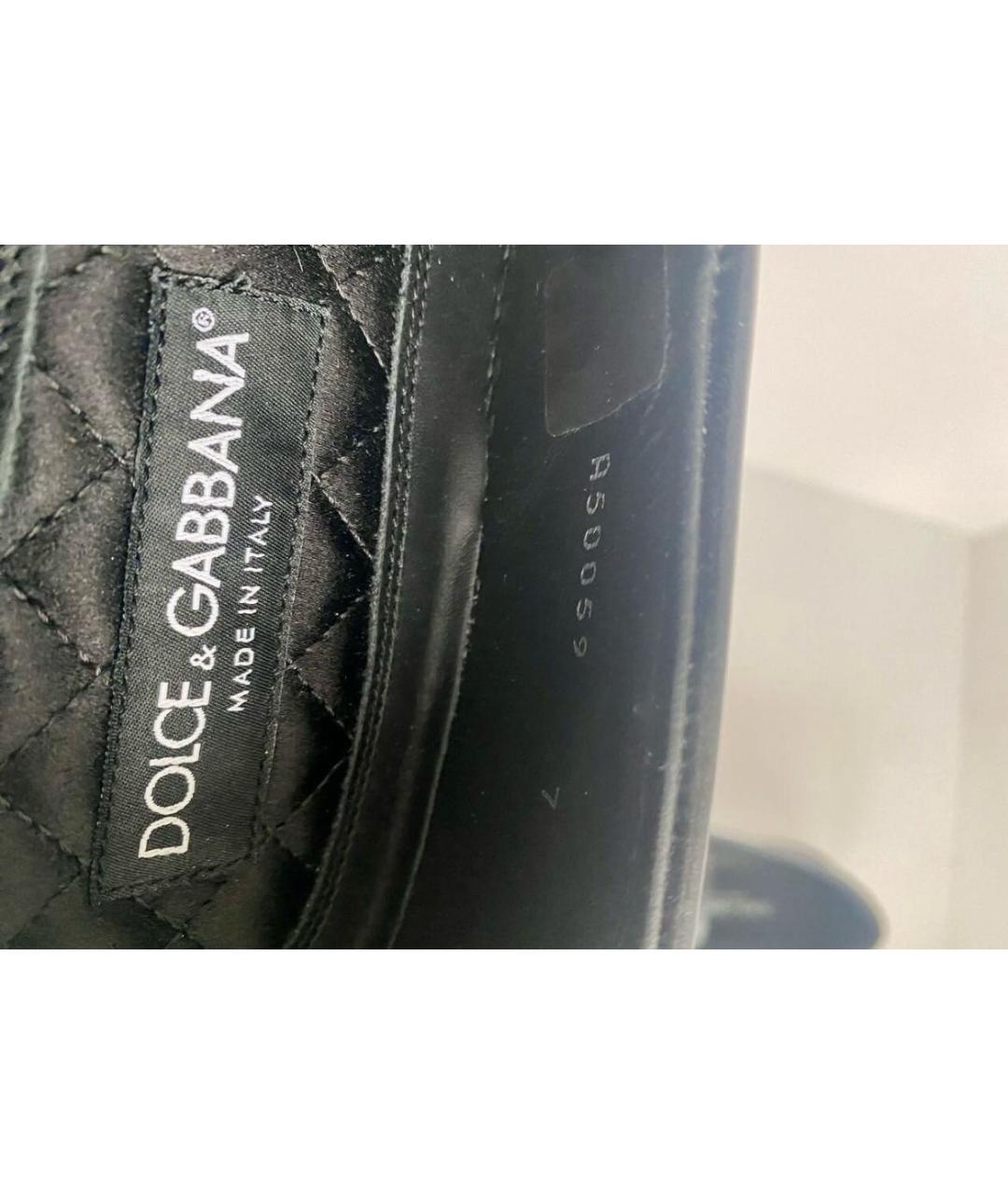 DOLCE&GABBANA Черные кожаные низкие кроссовки / кеды, фото 6