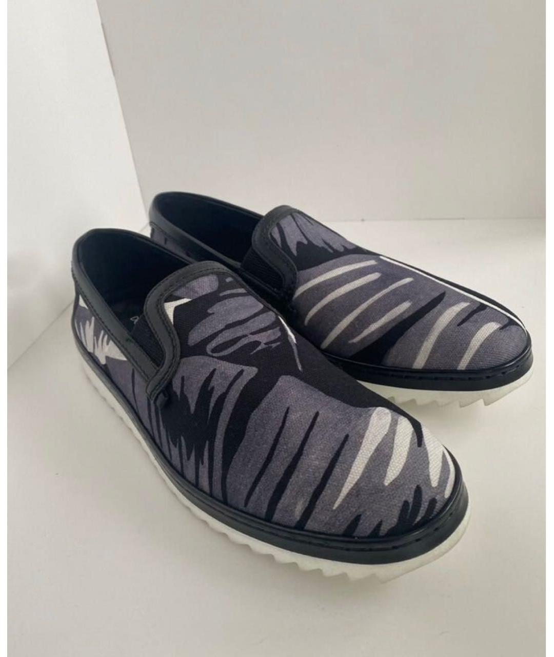 DOLCE&GABBANA Черные кожаные низкие кроссовки / кеды, фото 4