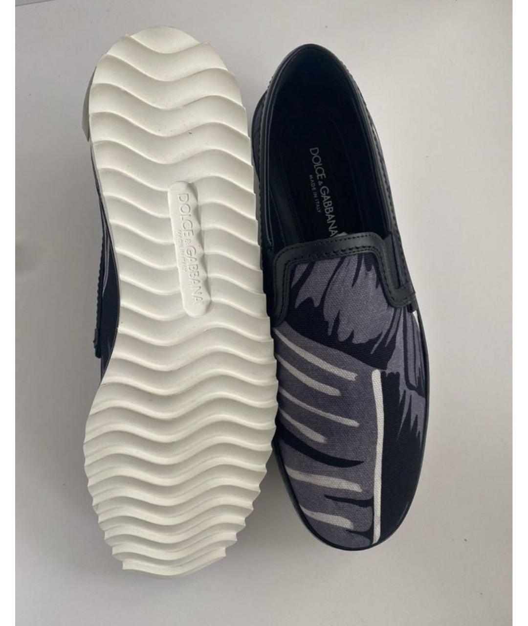 DOLCE&GABBANA Черные кожаные низкие кроссовки / кеды, фото 5