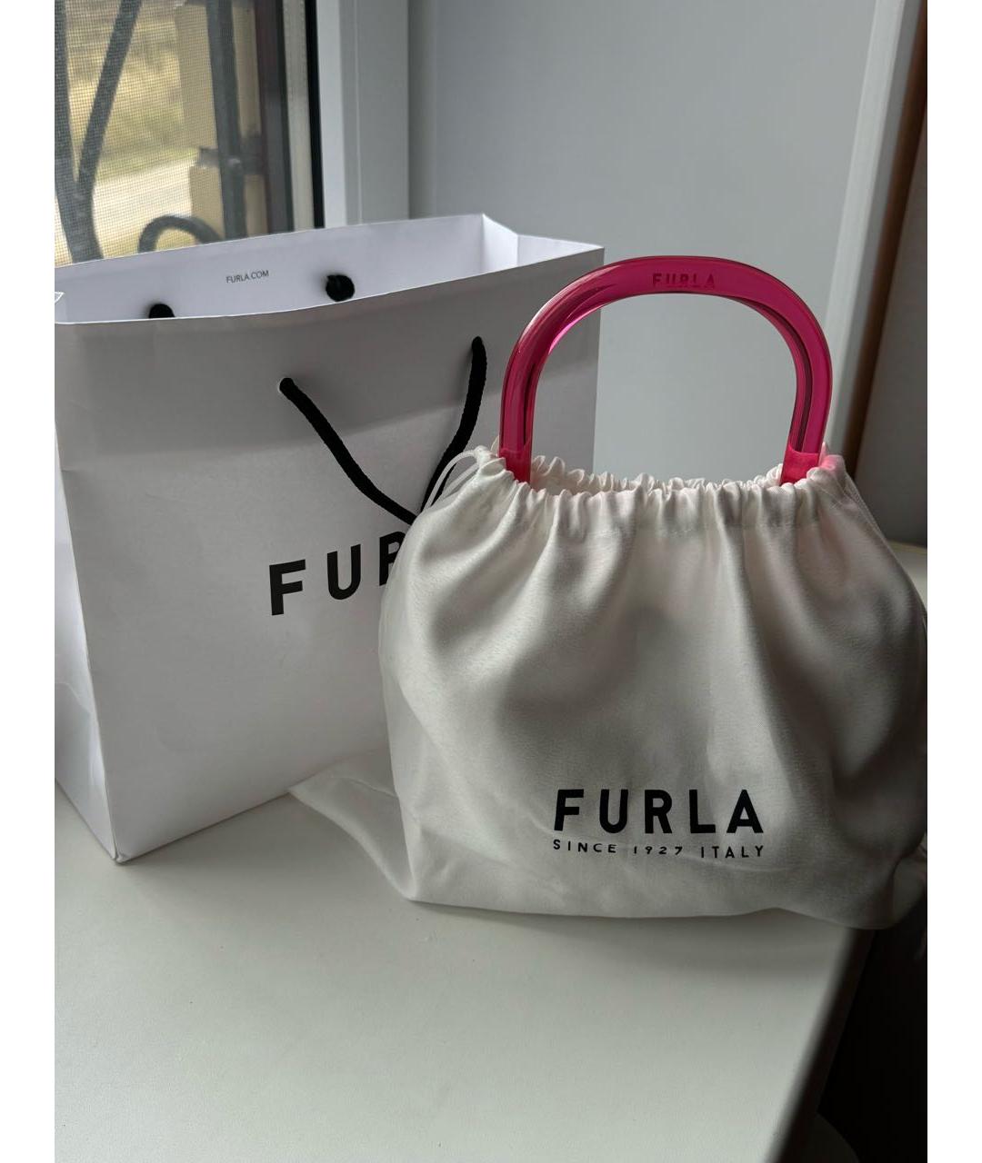 FURLA Белая кожаная сумка через плечо, фото 5