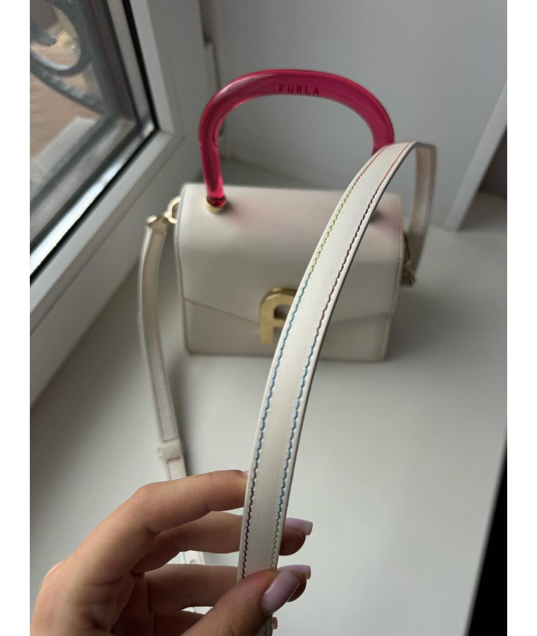 FURLA Белая кожаная сумка через плечо, фото 2