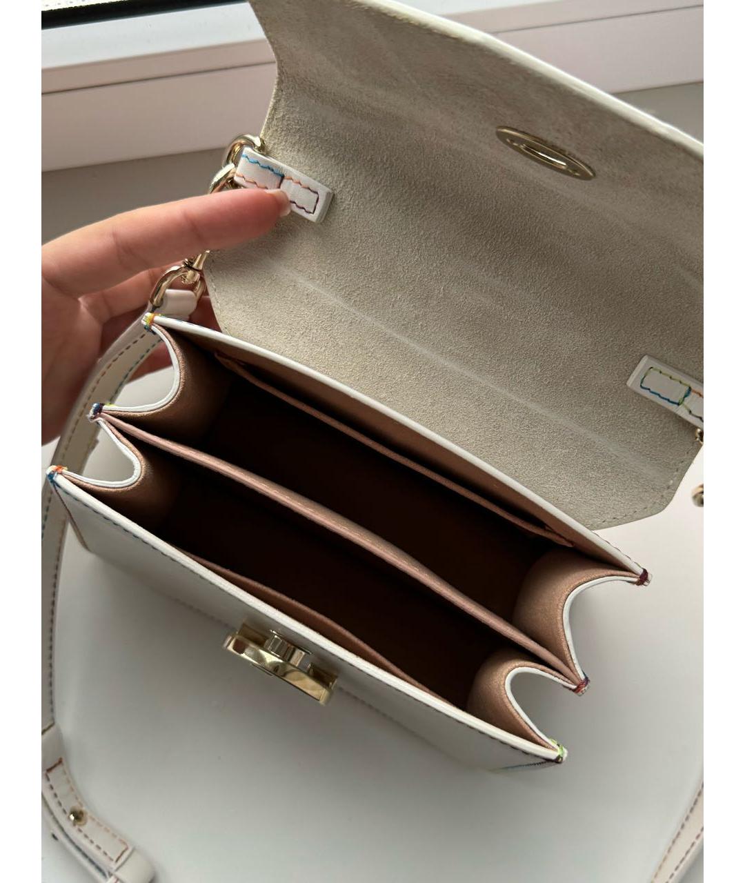 FURLA Белая кожаная сумка через плечо, фото 6