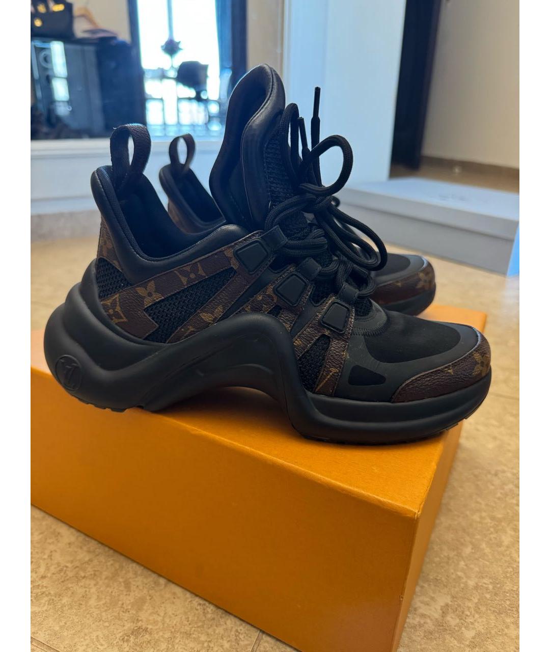 LOUIS VUITTON Коричневые текстильные кроссовки, фото 2
