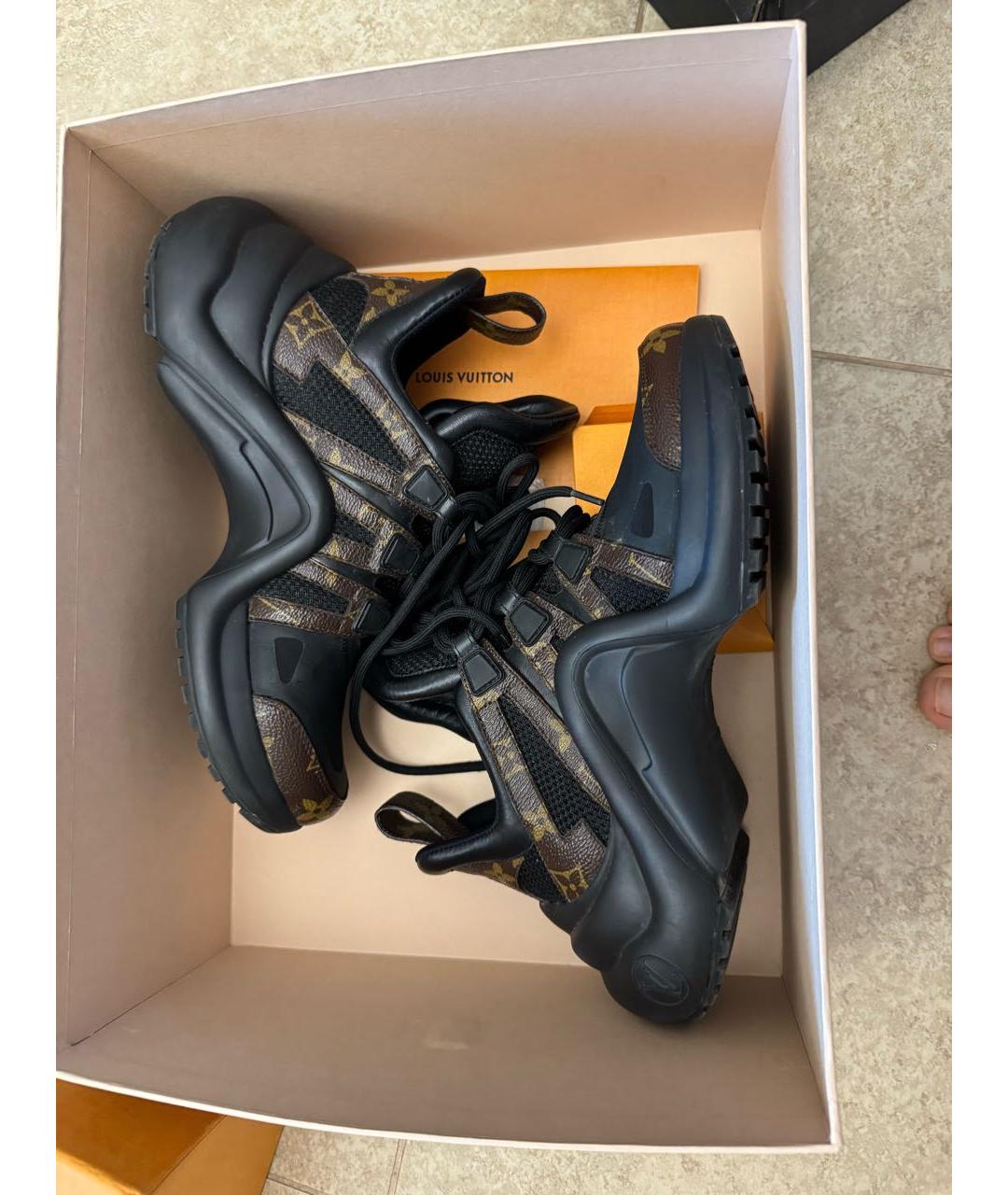 LOUIS VUITTON Коричневые текстильные кроссовки, фото 6