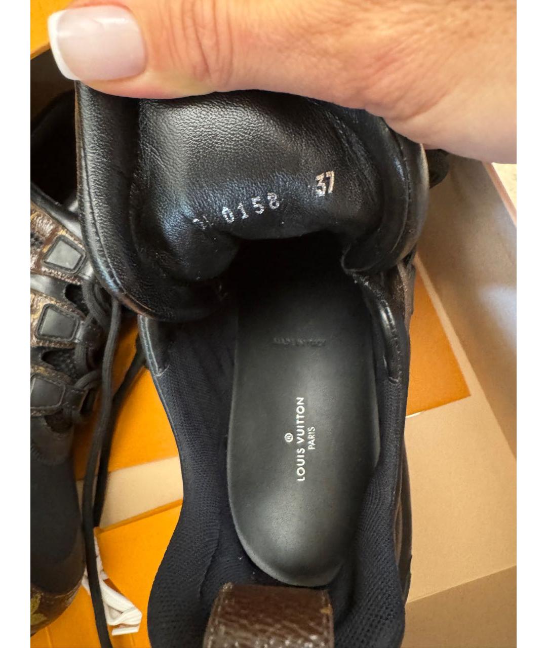 LOUIS VUITTON Коричневые текстильные кроссовки, фото 3