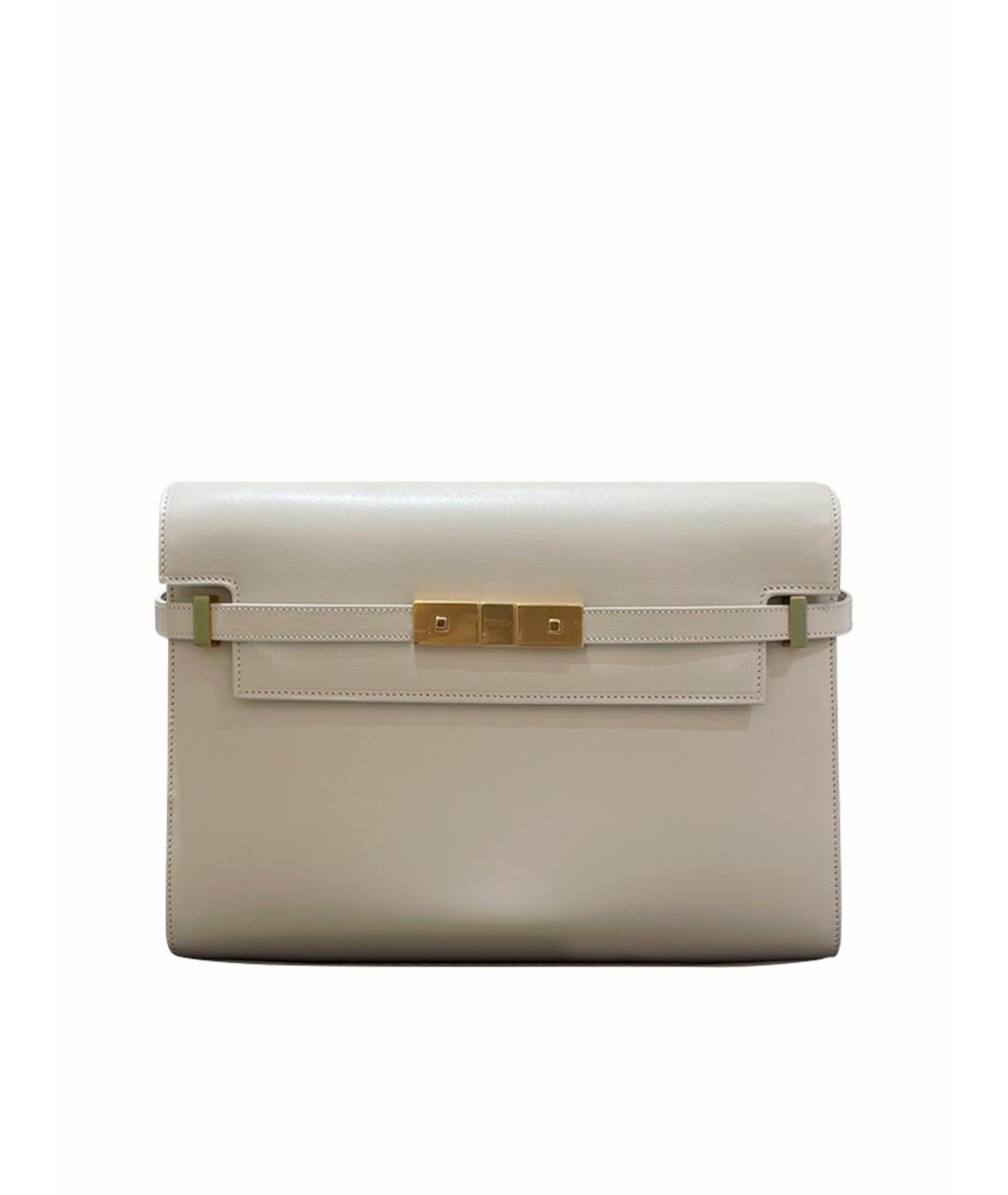 SAINT LAURENT Белая кожаная сумка через плечо, фото 1