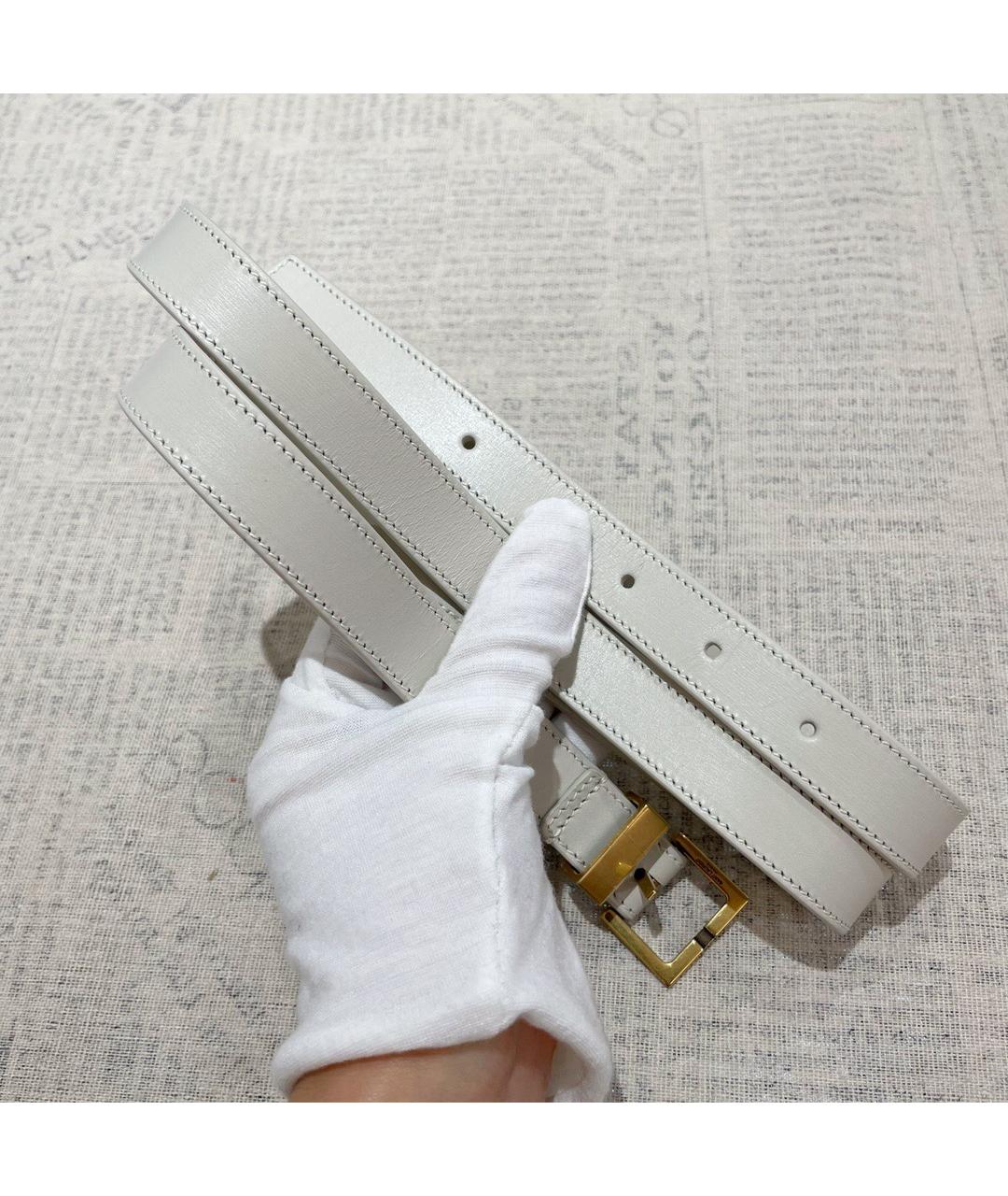 SAINT LAURENT Белая кожаная сумка через плечо, фото 7