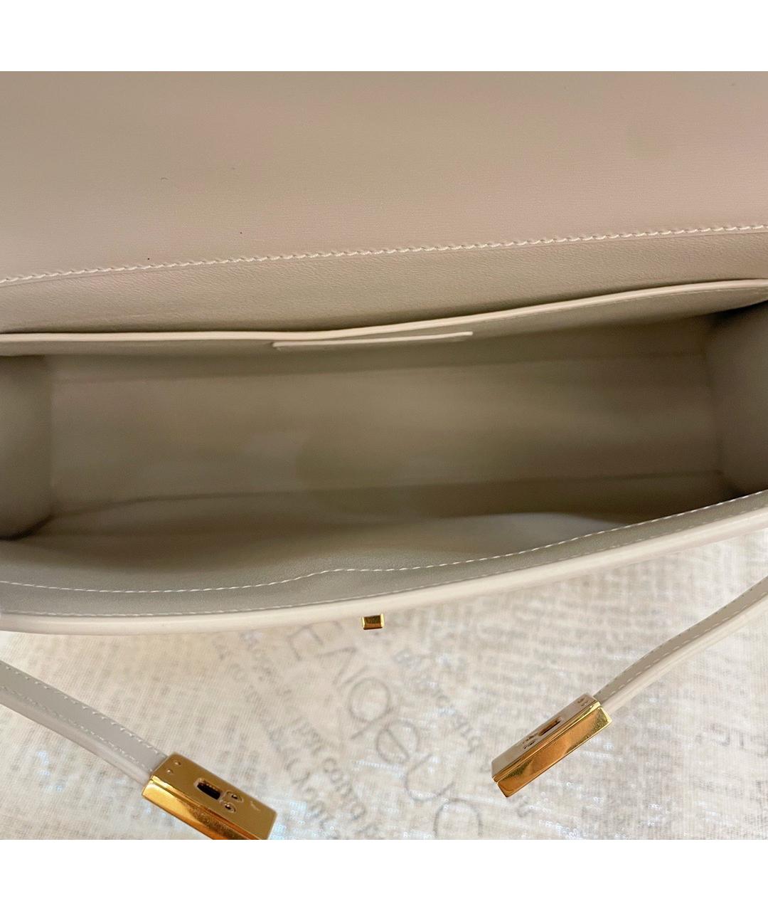 SAINT LAURENT Белая кожаная сумка через плечо, фото 8