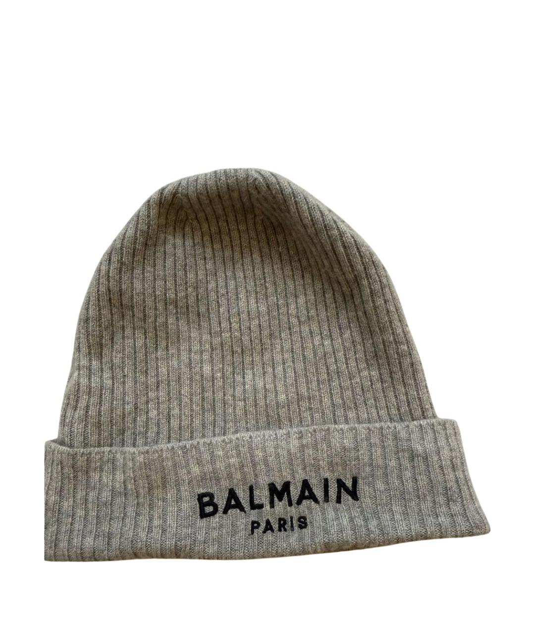 BALMAIN Серая кашемировая шапка, фото 1