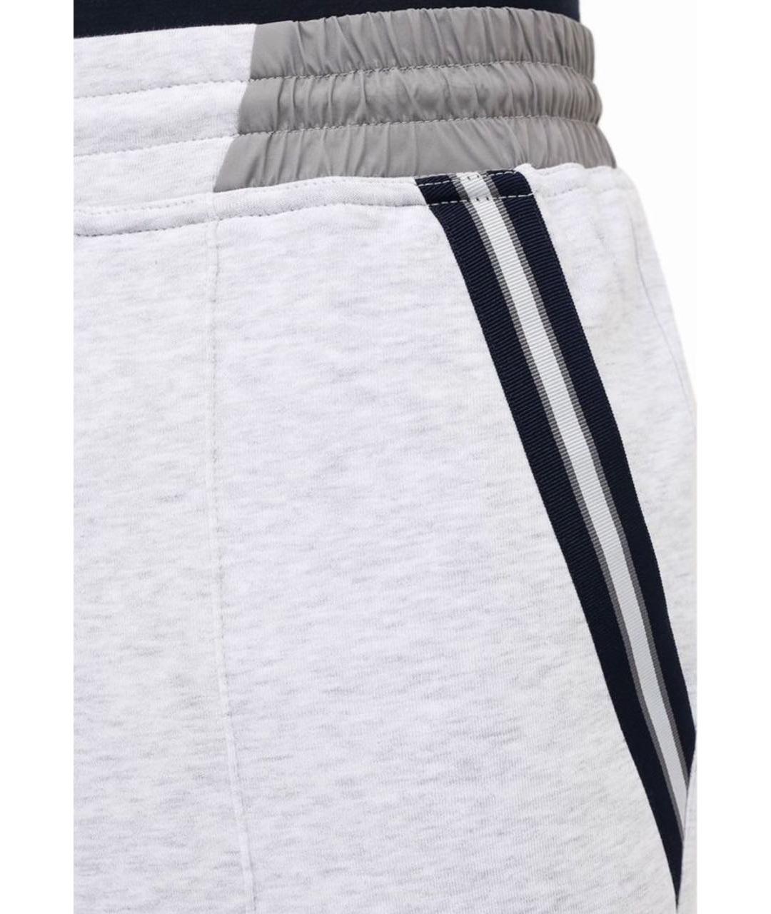 BRUNELLO CUCINELLI Серые хлопковые повседневные брюки, фото 3