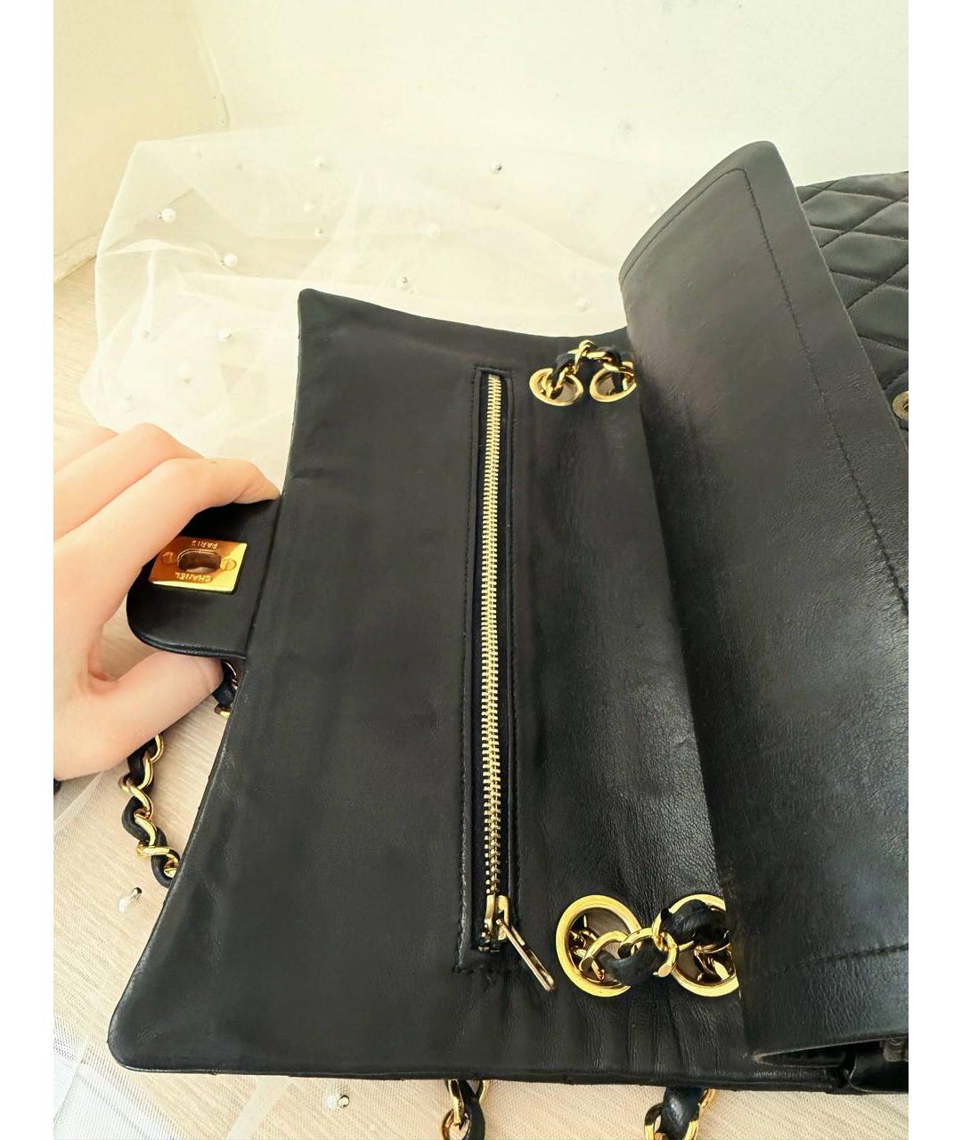 CHANEL Черная кожаная сумка через плечо, фото 8