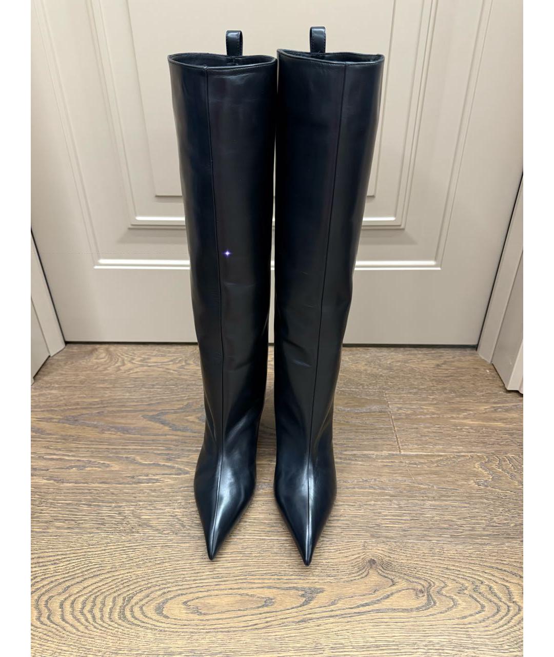 THE ATTICO Черные кожаные сапоги, фото 2