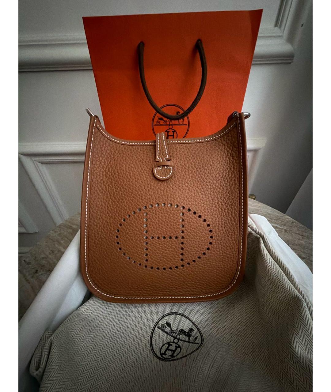 HERMES Коричневая кожаная сумка через плечо, фото 2