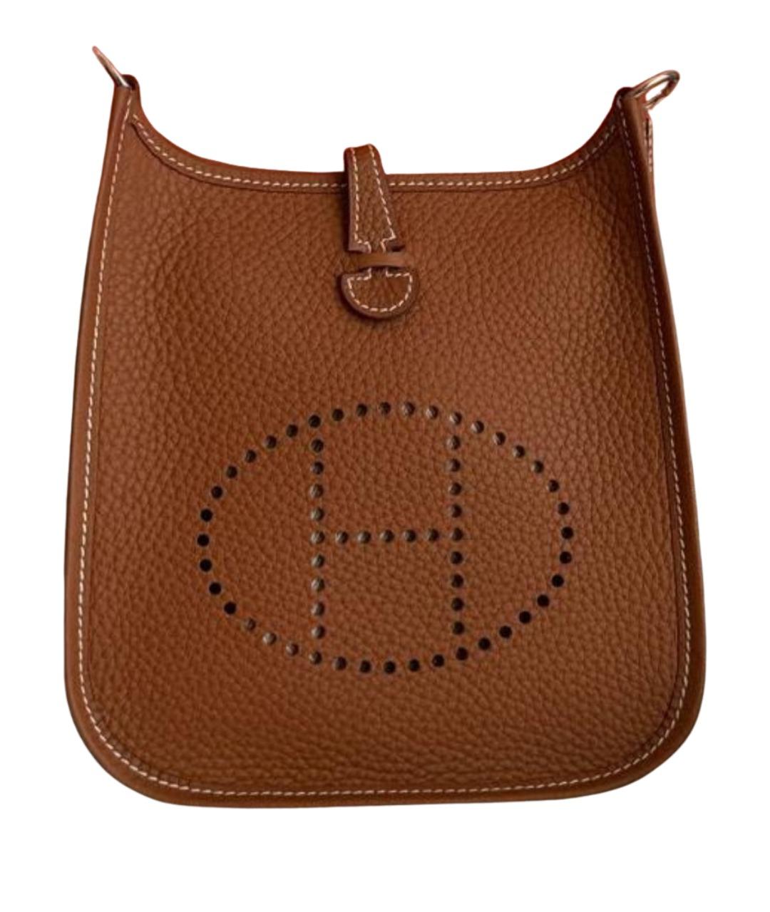 HERMES Коричневая кожаная сумка через плечо, фото 1