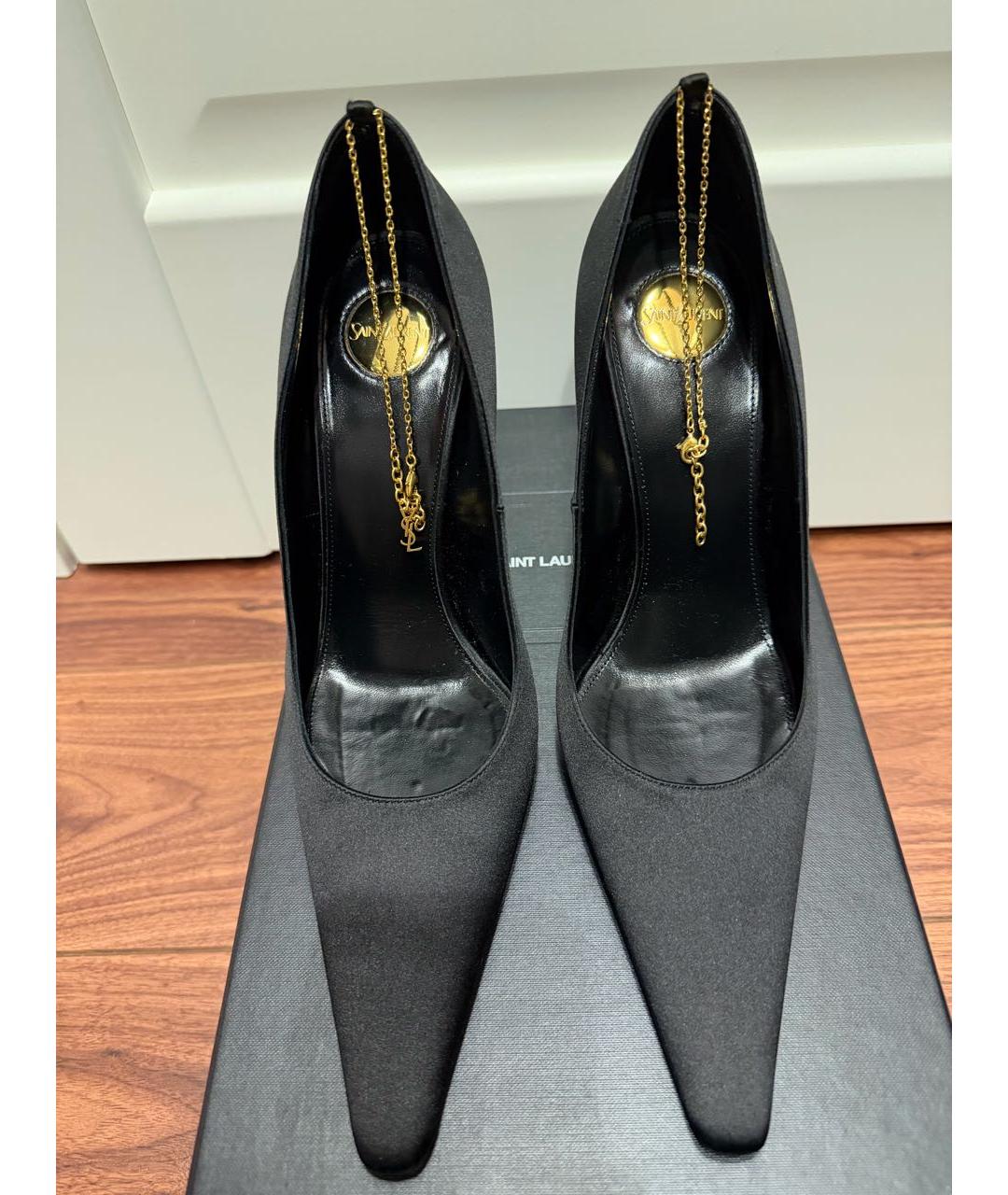 SAINT LAURENT Черные текстильные туфли, фото 2